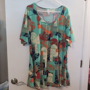 LuLaRoe Multicolor Geometric Tunic, Like New!
